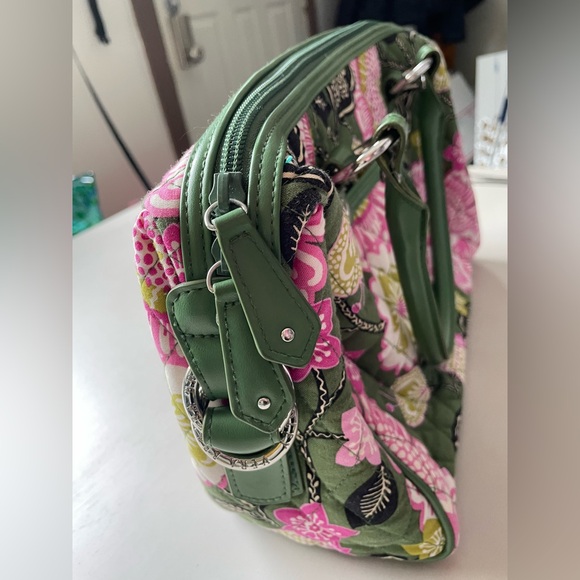Vera Bradley Floral Green and Pink Women's Bag - Picture 2 of 7